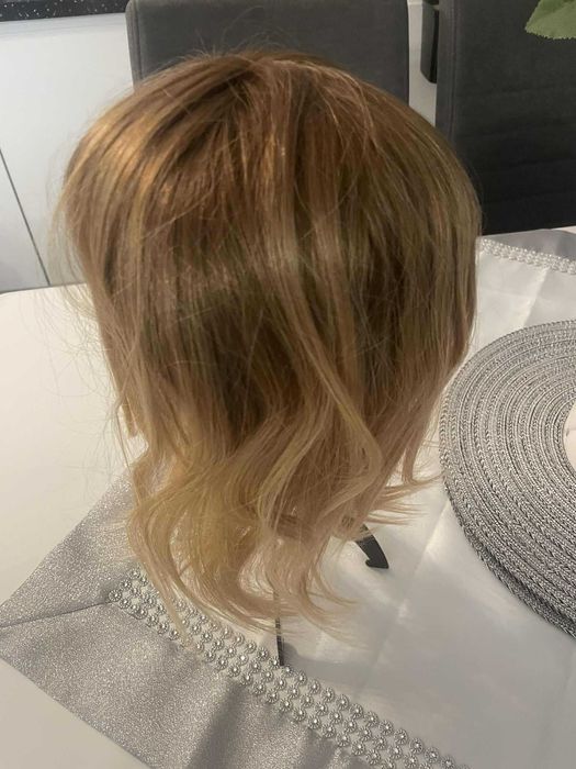 Topper/dopinka/nakładka/tupecik 100% z włosów naturalnych - blond