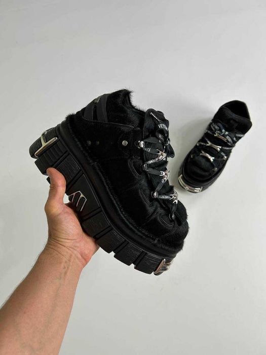 VETEMENTS New Rock Horse Hair кросівки черные кроссовки платформа 43