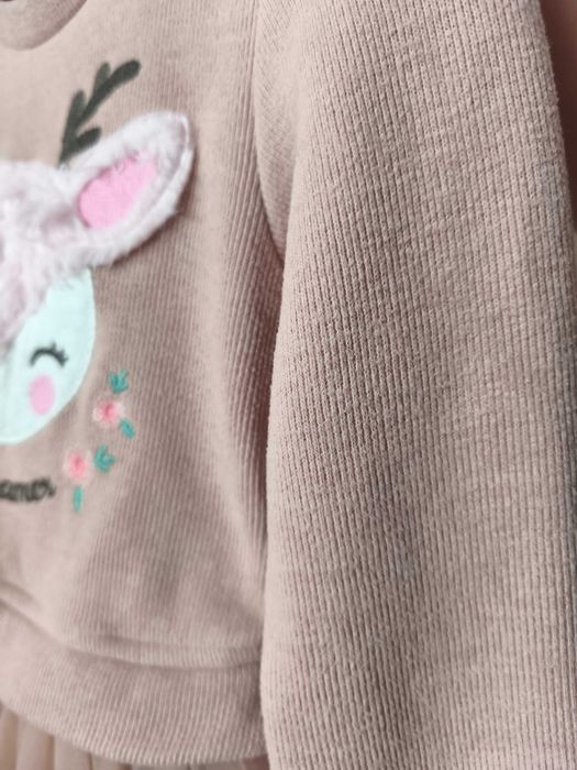 Святкова різдвяна,новорічна сукня ,тепла,з оленятком