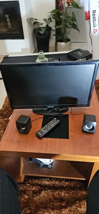 Televisão Samsung 50cm  e coluna