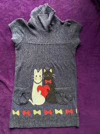 tunika sweterek w kotki