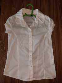 Biała/galowa koszula krótki rękaw, rozmiar 110