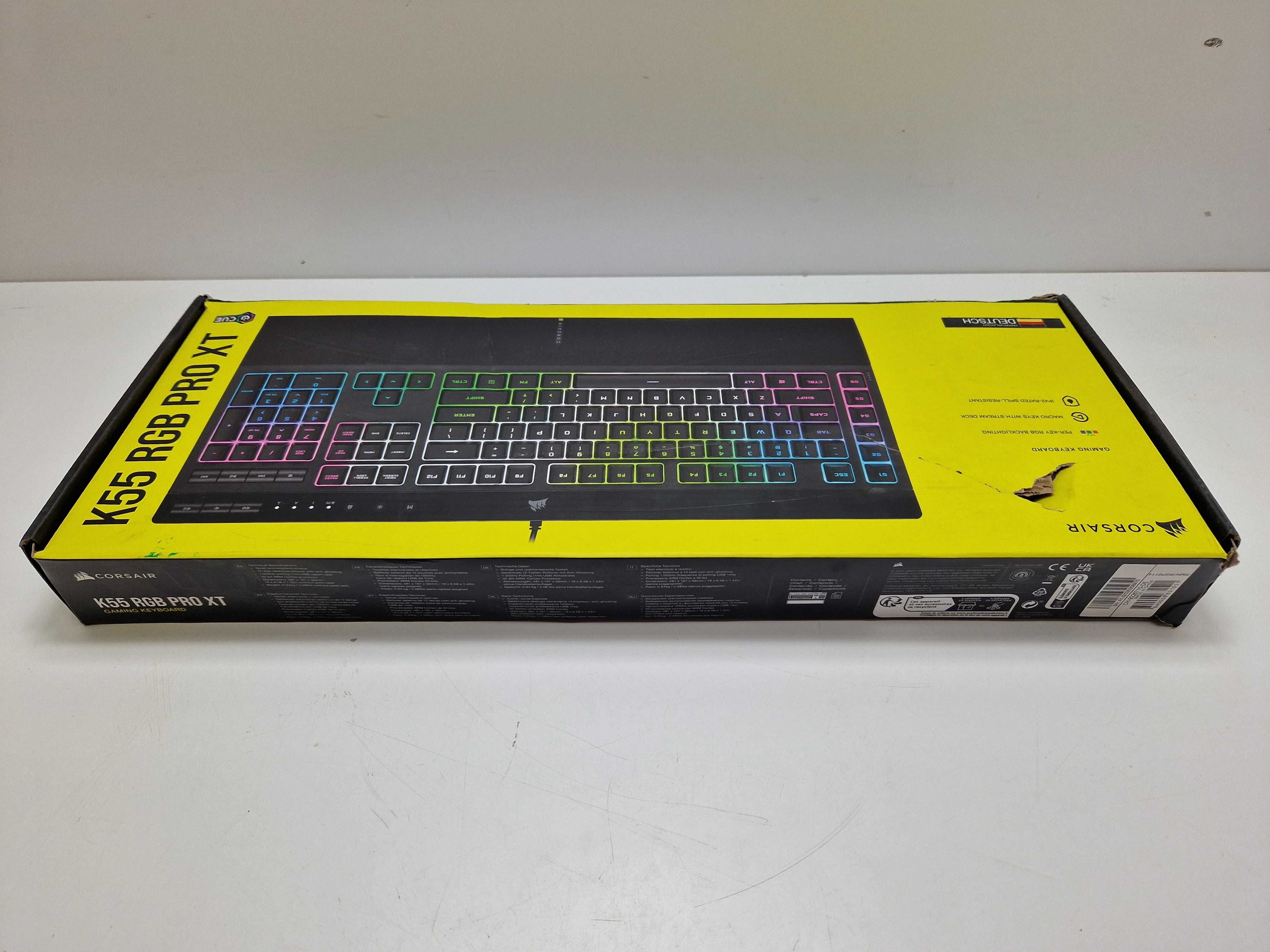 Klawiatura podświetlana Corsair K55 RGB PRO XT QWERTZ DE