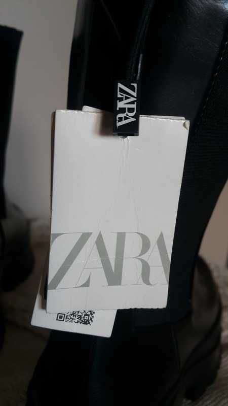 Nowe z metką botki Zara z ekoskóry