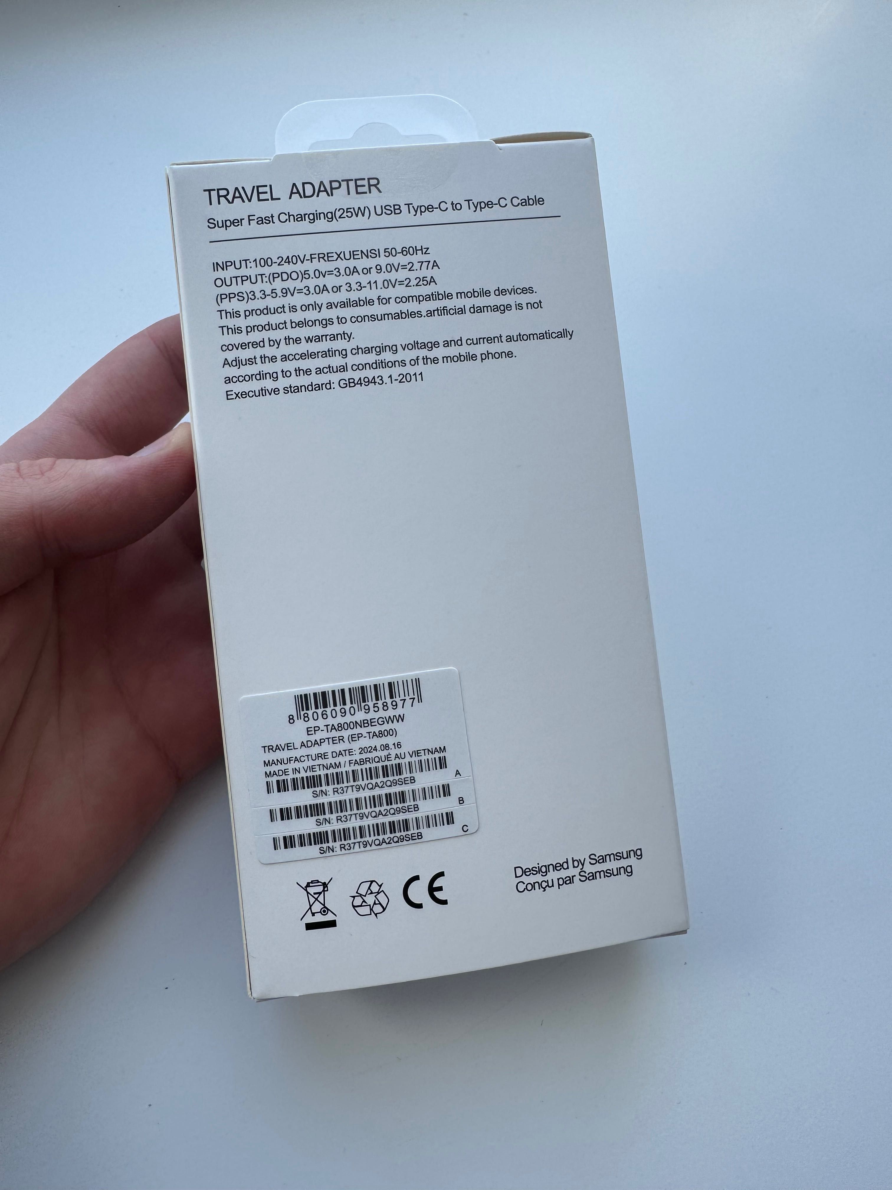 Швидкісна зарядка Оригінал oem Samsung 25W.PDБлок + Кабель EP-TA800