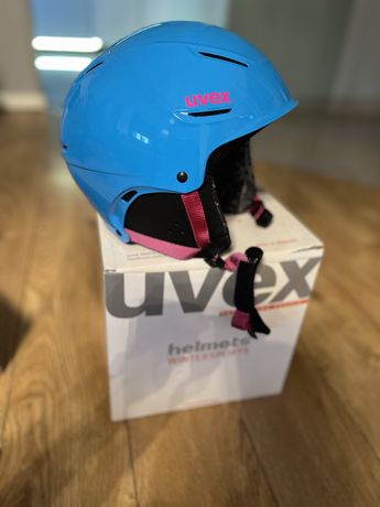 Kask narciarski, snowbordowy UVEX P1 US Junior cyan pink 52-55 cm