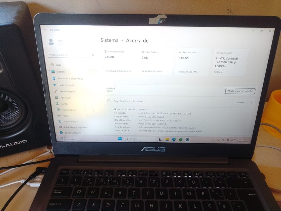 Asus i5 8gb de ram