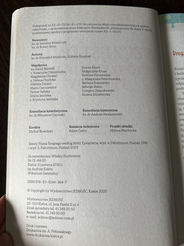 Podręcznik do religii „Szczęśliwi, którzy szukają prawdy” klasa 5