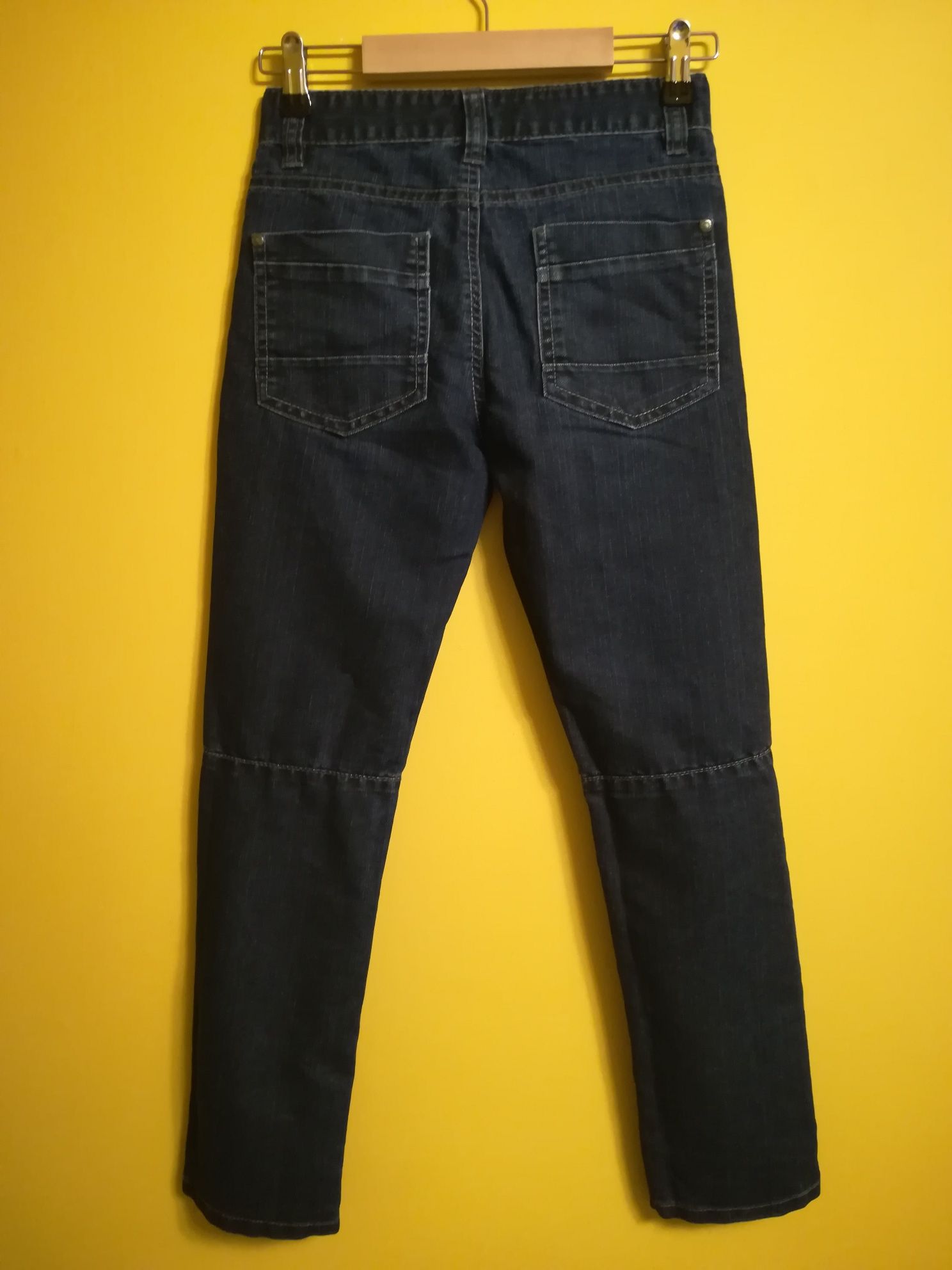 Spodnie chłopięce 140, 9-10 lat, straight jeans ciemnoniebieskie