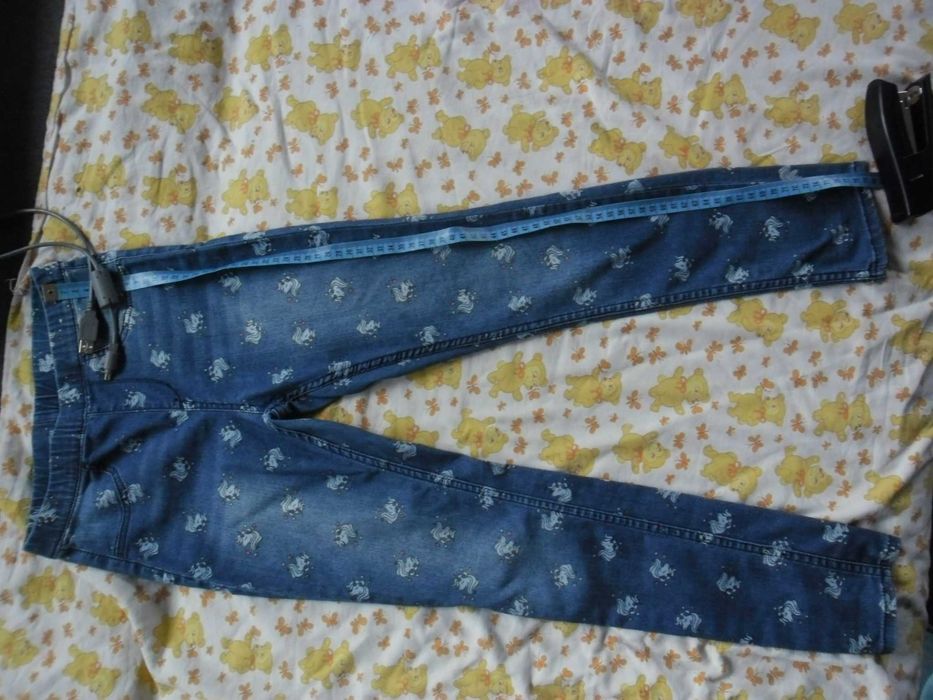 spodnie rozmiar 140 jednorożce dla dziewczynki, podane wymiary