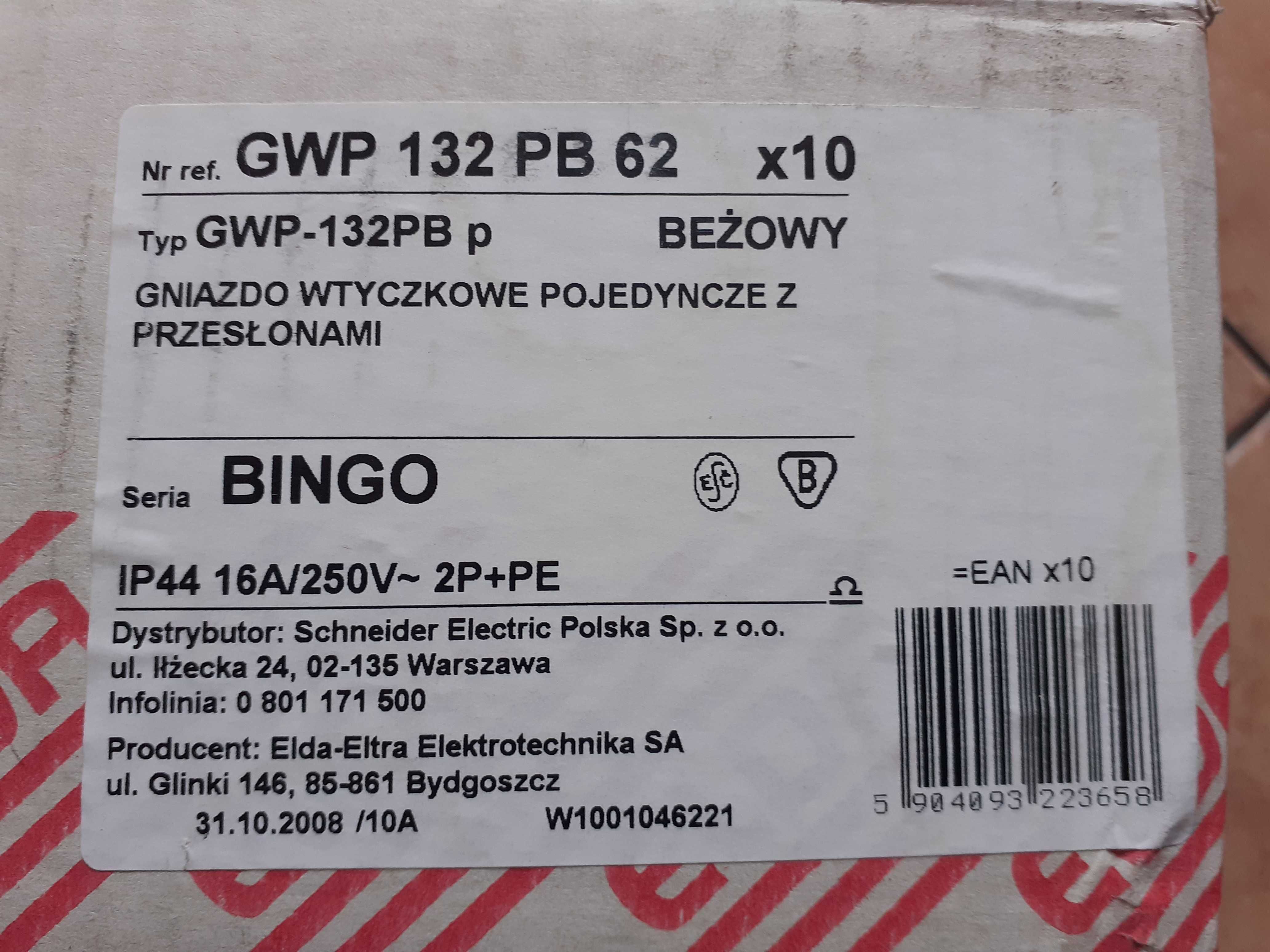 Bingo Gniazdo Gniazdko Hermetyczne Beżowe DUŻA ILOŚĆ