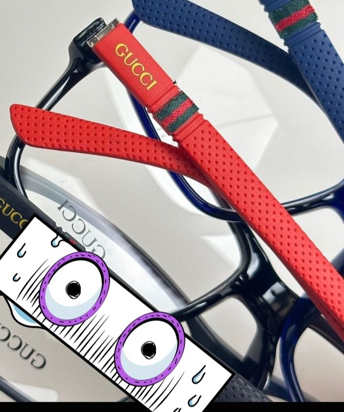 Gucci okulary korekcyjne ramki męskie czarne czerwone