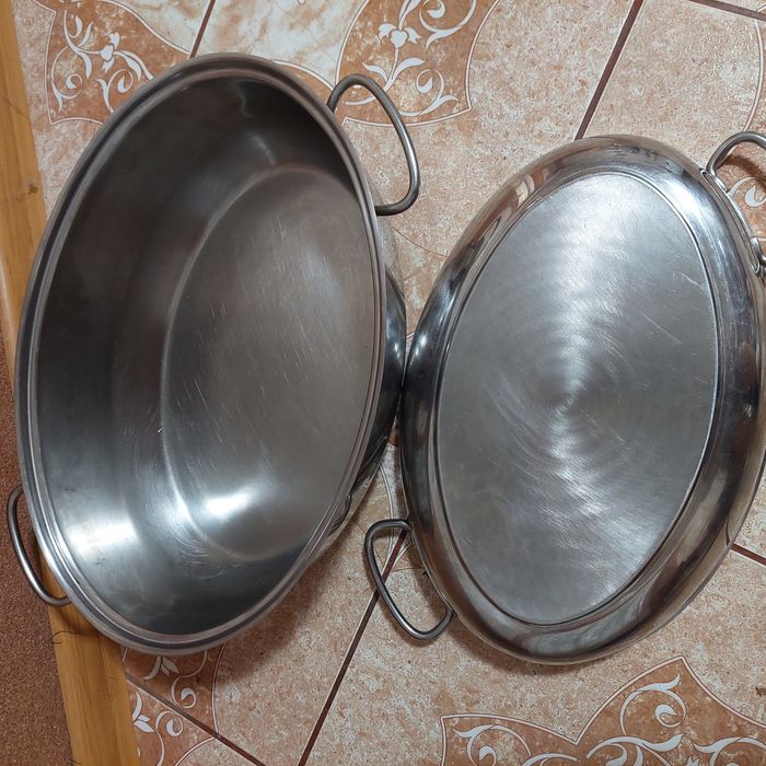 Форма 8-9л  для запікання Жаровня нержавійка протвінь з кришкою