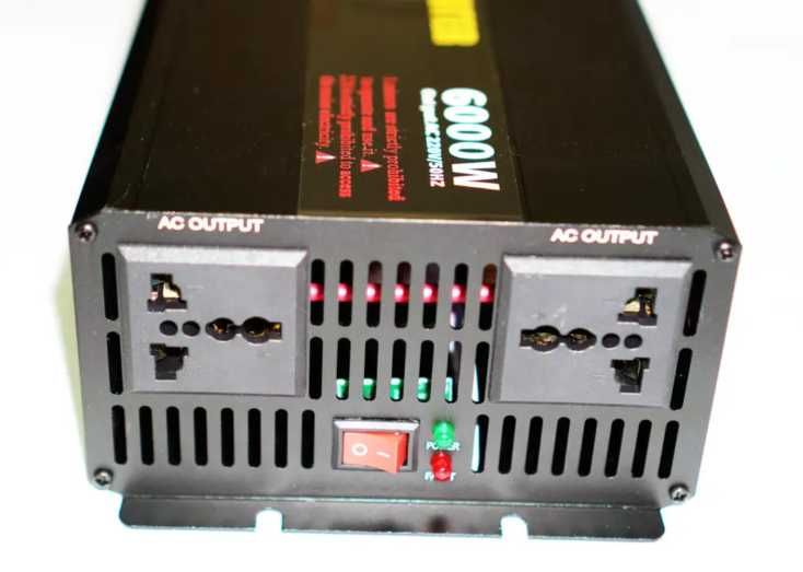 Инвертор 6000W LCD чистый синус AC/DC 12v Преобразователь для дома