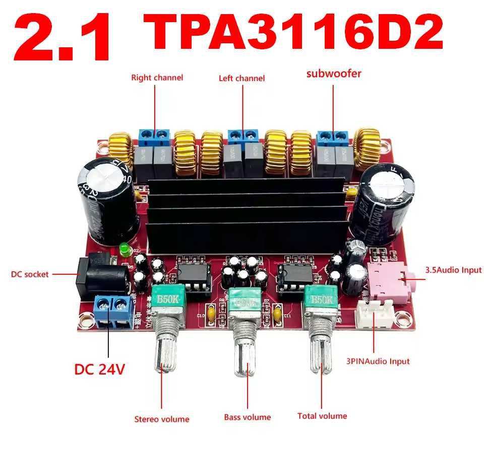 Усилитель Підсилювач 2.0 2.1 ZK MT21 TB21 XH на TPA3110 TPA3116 CS8673