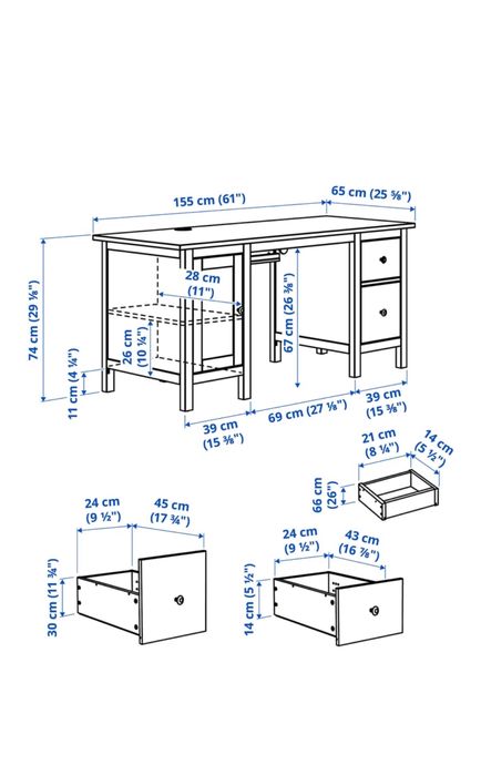 Biurko Ikea Hemnes z nadstawka