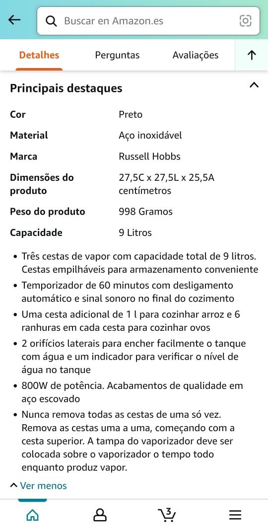 Cozedor vapor 3 piso