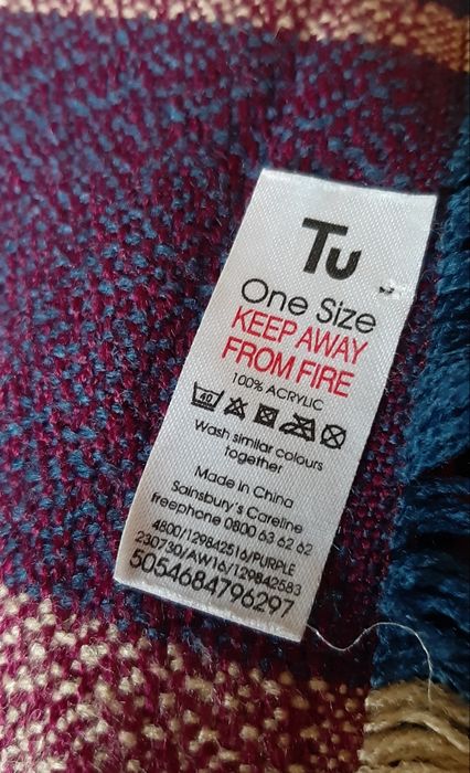 Шарф теплий в клітинку 200*80