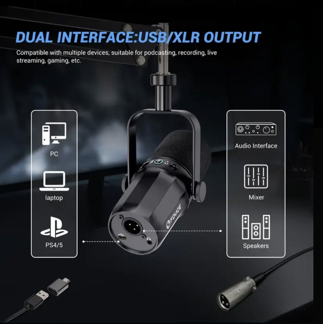 Мікрофон  FDUCE SL40 USB/XLR Динамічний (кращий за fifine ak688)