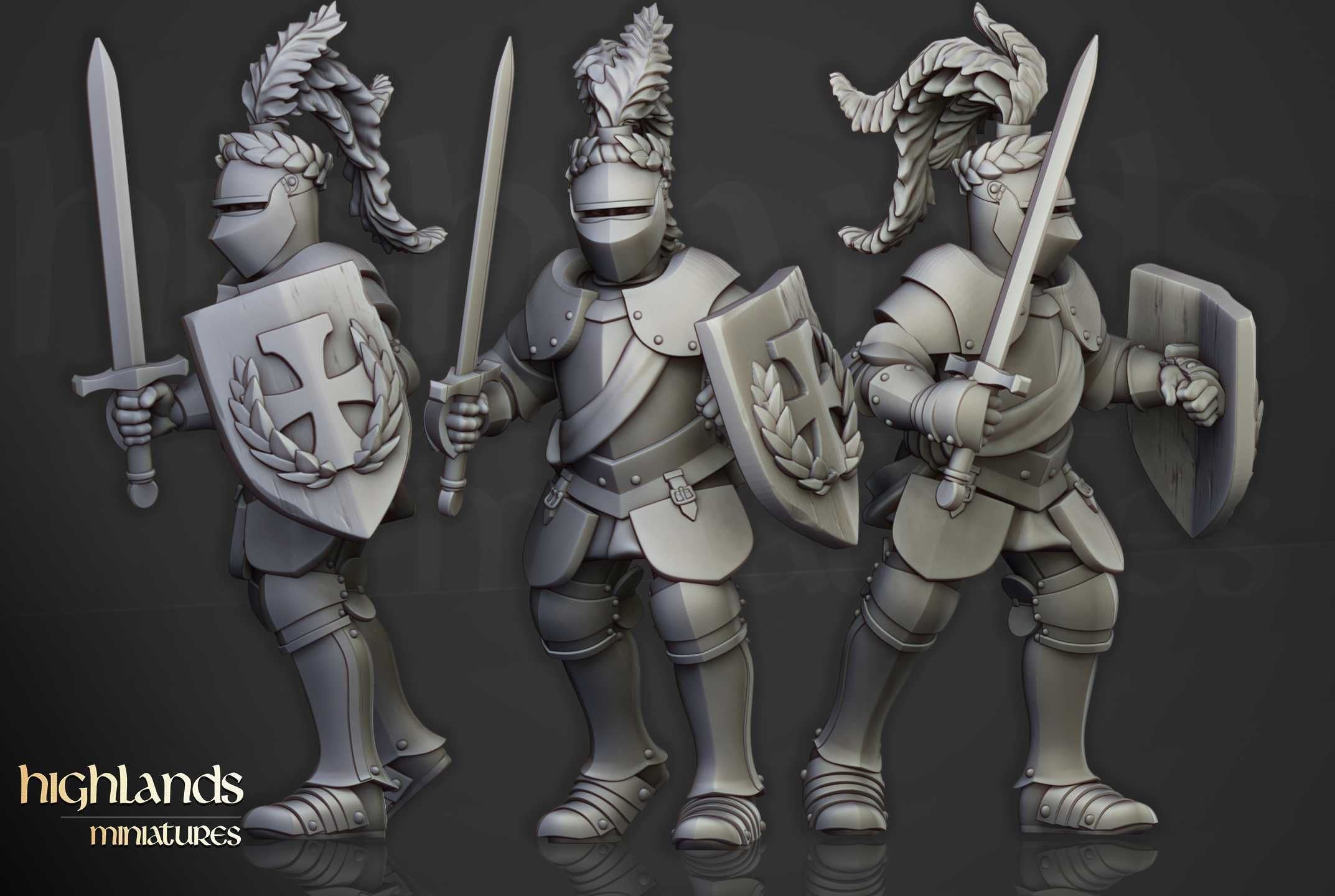 Sunland Knights on Foot - WFB ToW AoS - Highlands Miniatures x10