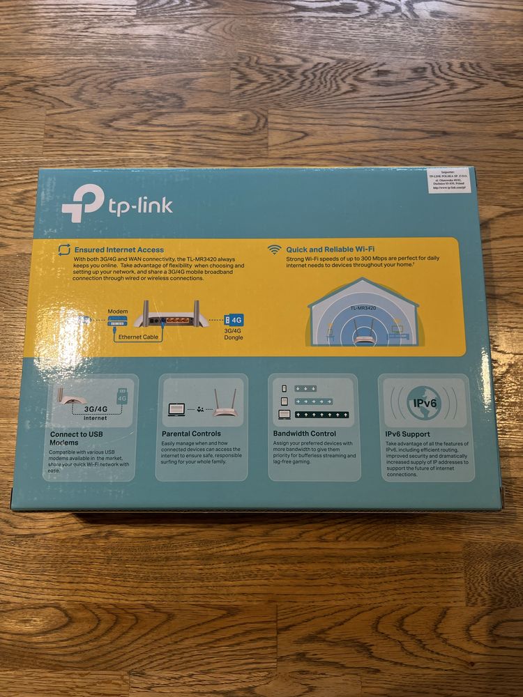 NOWY router TP-Link TL-MR3420 3G/4G (obsluguje modemy LTE)