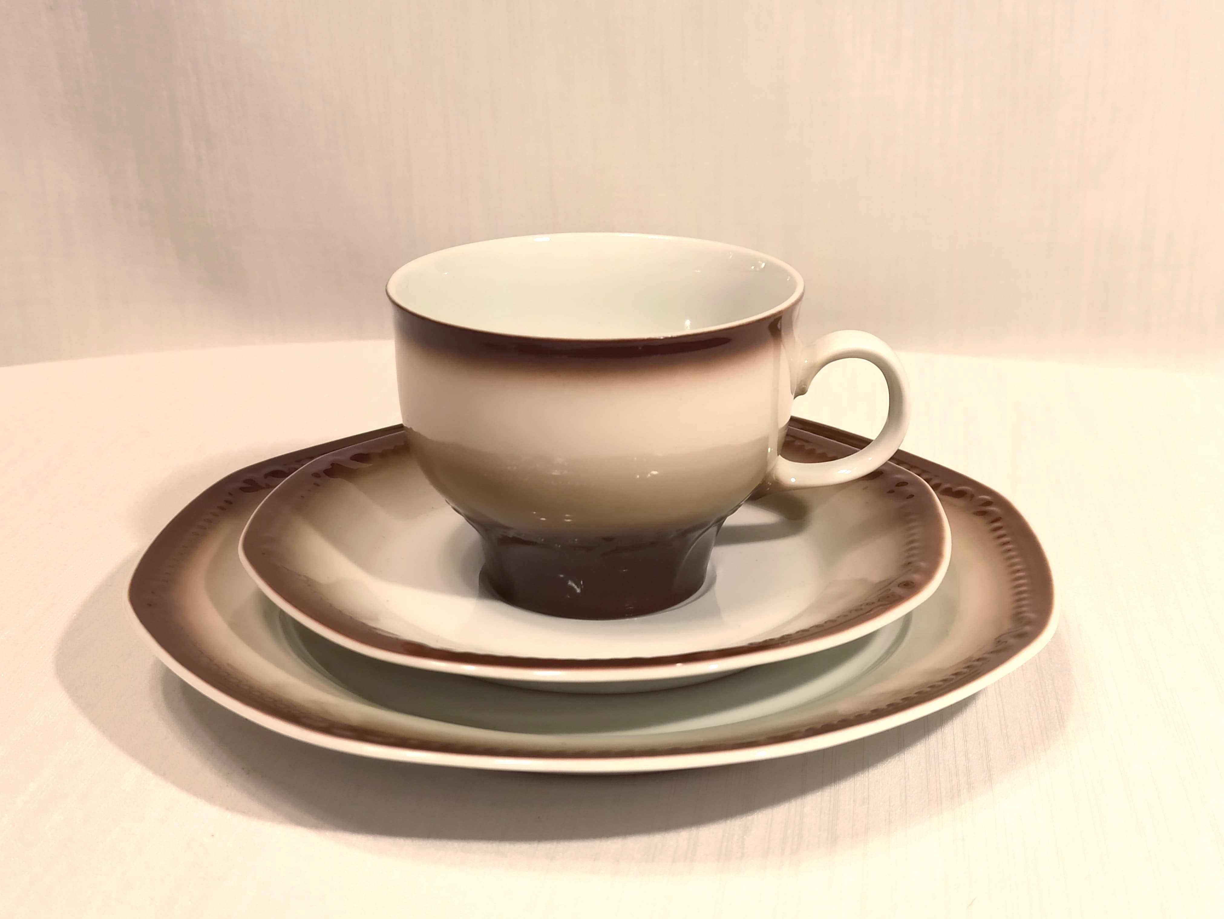 Porcelana MITTERTEICH BAVARIA, trio zestaw śniadaniowy