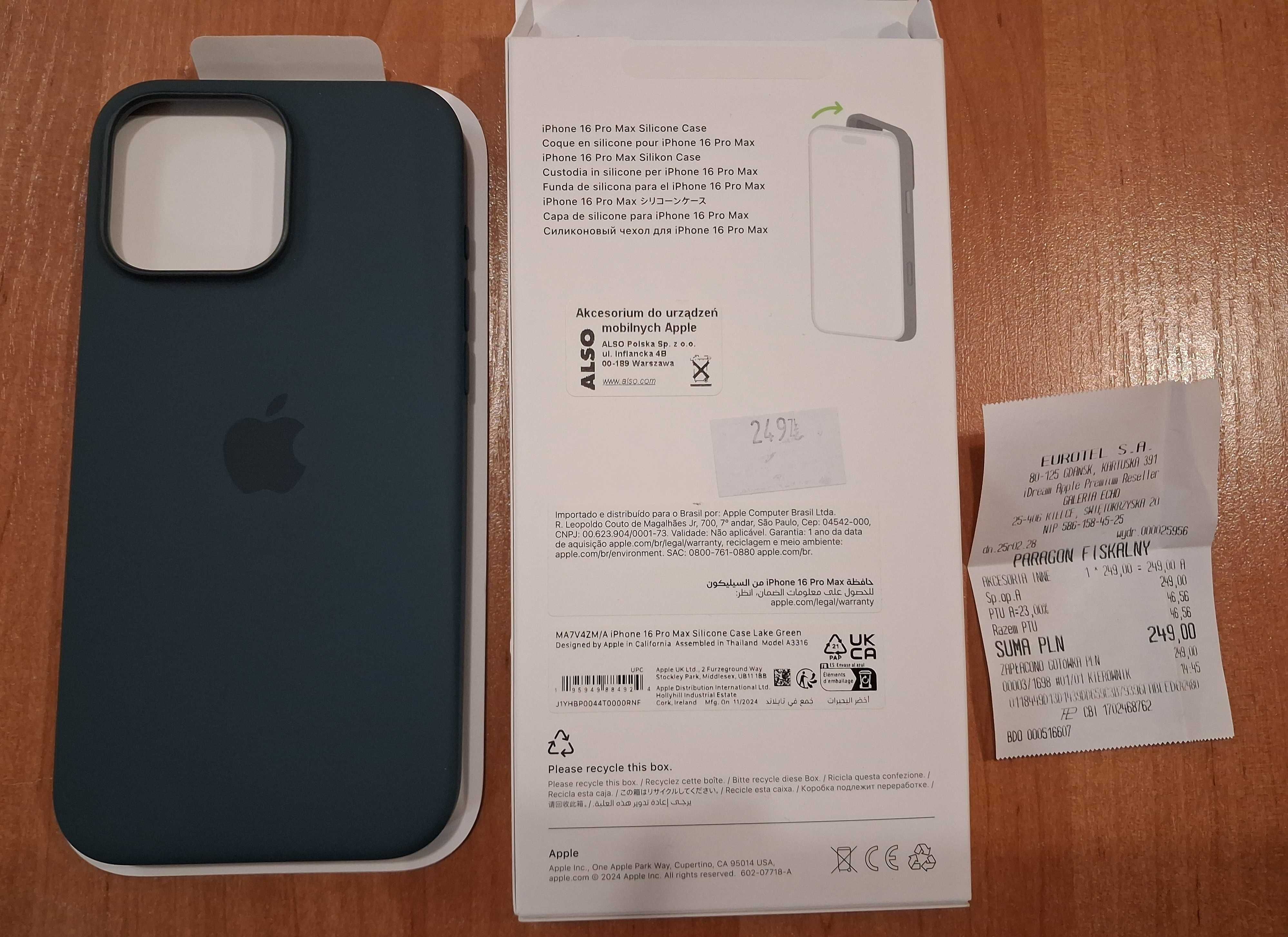 Apple Silikonowe etui z MagSafe iPhone'a 16 Pro Max MA7V4ZM/A
