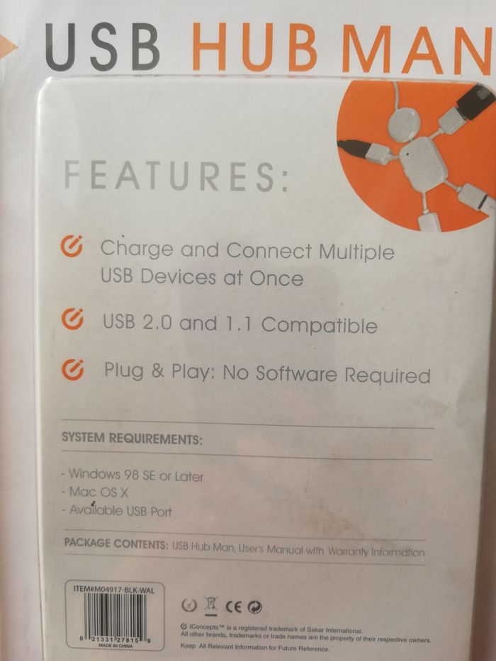Hubman usb expander przedłużacz ładowarka gadżet windows mac iconcept