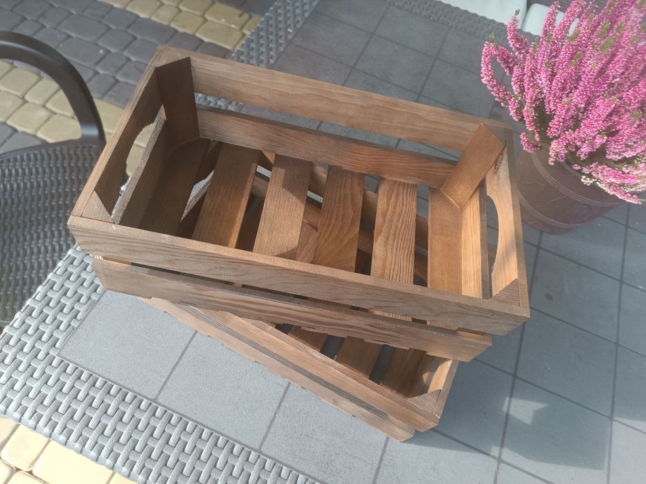 Skrzynka drewniana box brązowa 2 szt