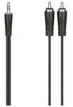 Kabel audio Hama  jack 3,5mm na 2x RCA 1,5m Czarny