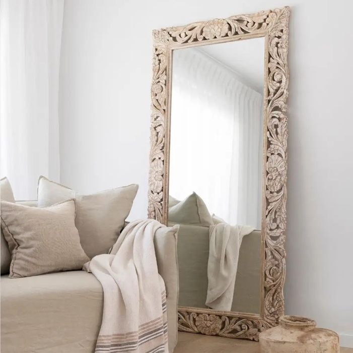 Lustro, dębowa rama, duże 180x80 produkcja Francja