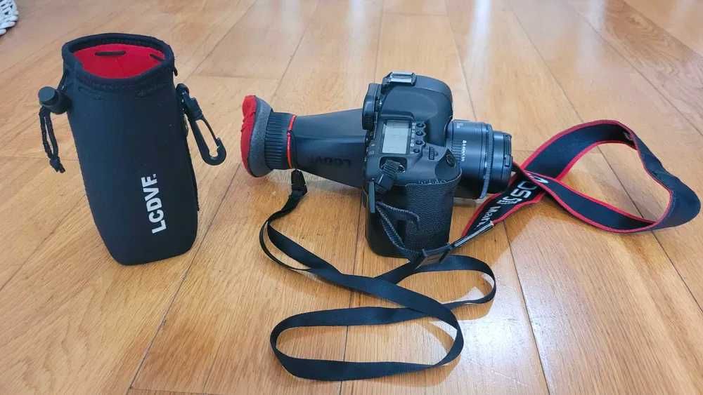 Canon 5D II + lente 50mm 1.8 + LCDVF + 6 baterias - Kit completo
