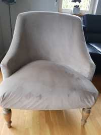 Fotel z materiału typu welur