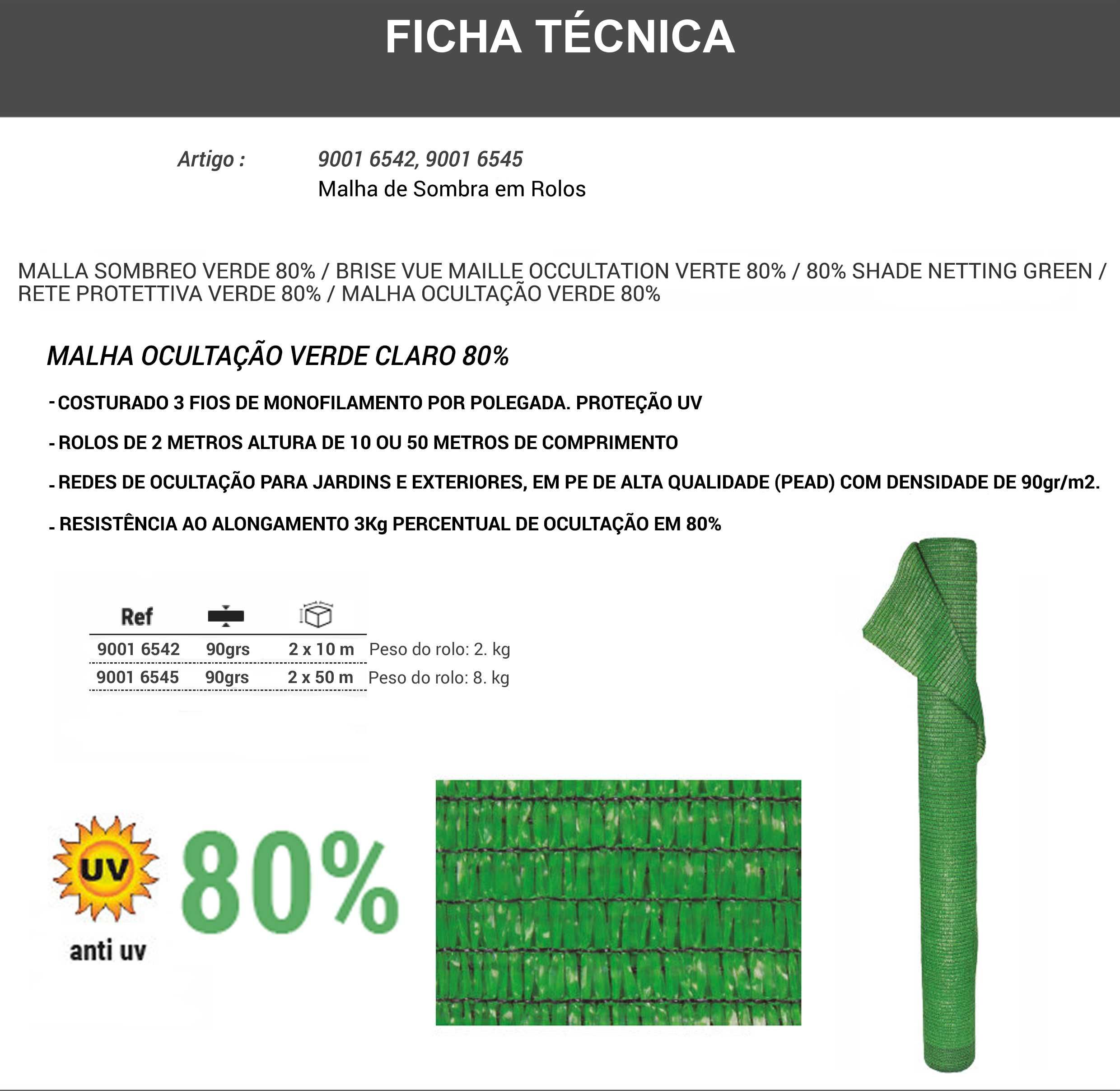 Rede sombra verde claro ocultação a 80%