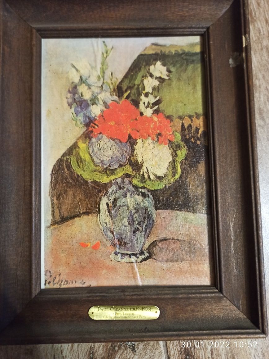 Paul Cezanne - Bukiet kwiatów w wazonie z Delft Obraz