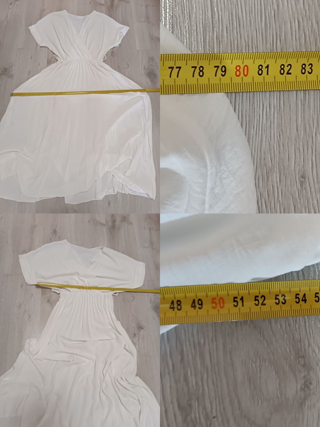 Sukienka letnia uni na S M L xl  dół plisowanie dekolt kopertowy midi