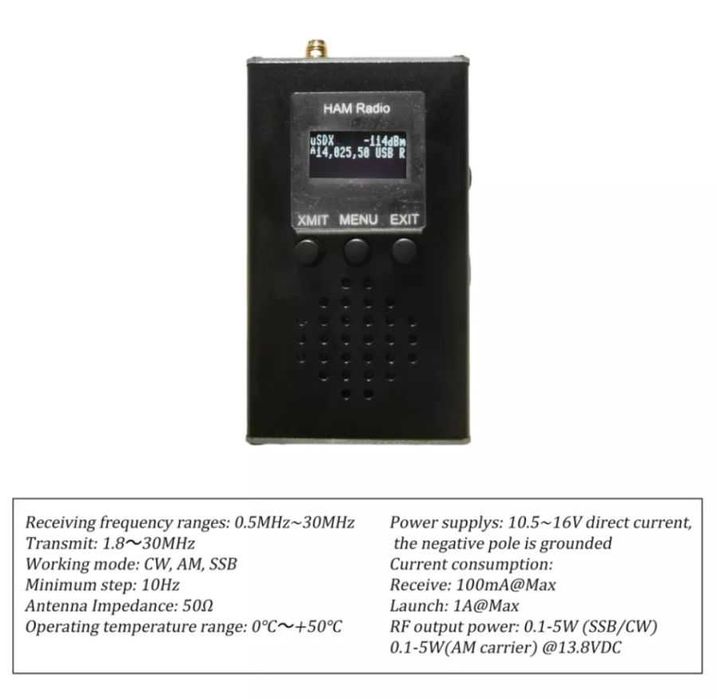 Продам Портативный QRP трансивер 0.5-30мГц. SSB CW AM.