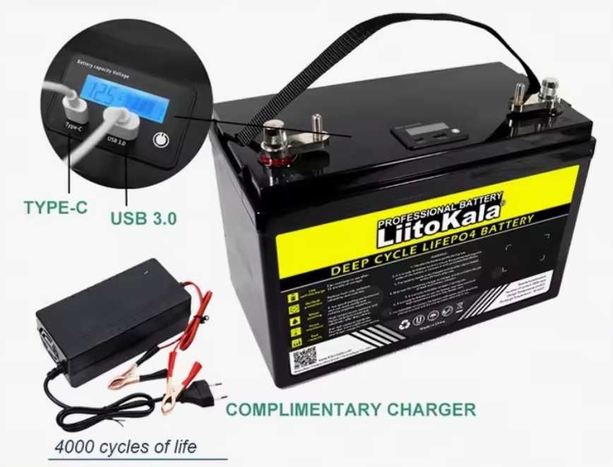 Akumulator LiitoKala LiFePO4 12V 180Ah + ładowarka
