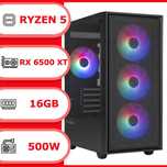 Ігровий компʼютер Ryzen 5 5500 16GB RX 6500 XT SSD 256GB БП 500W Новый