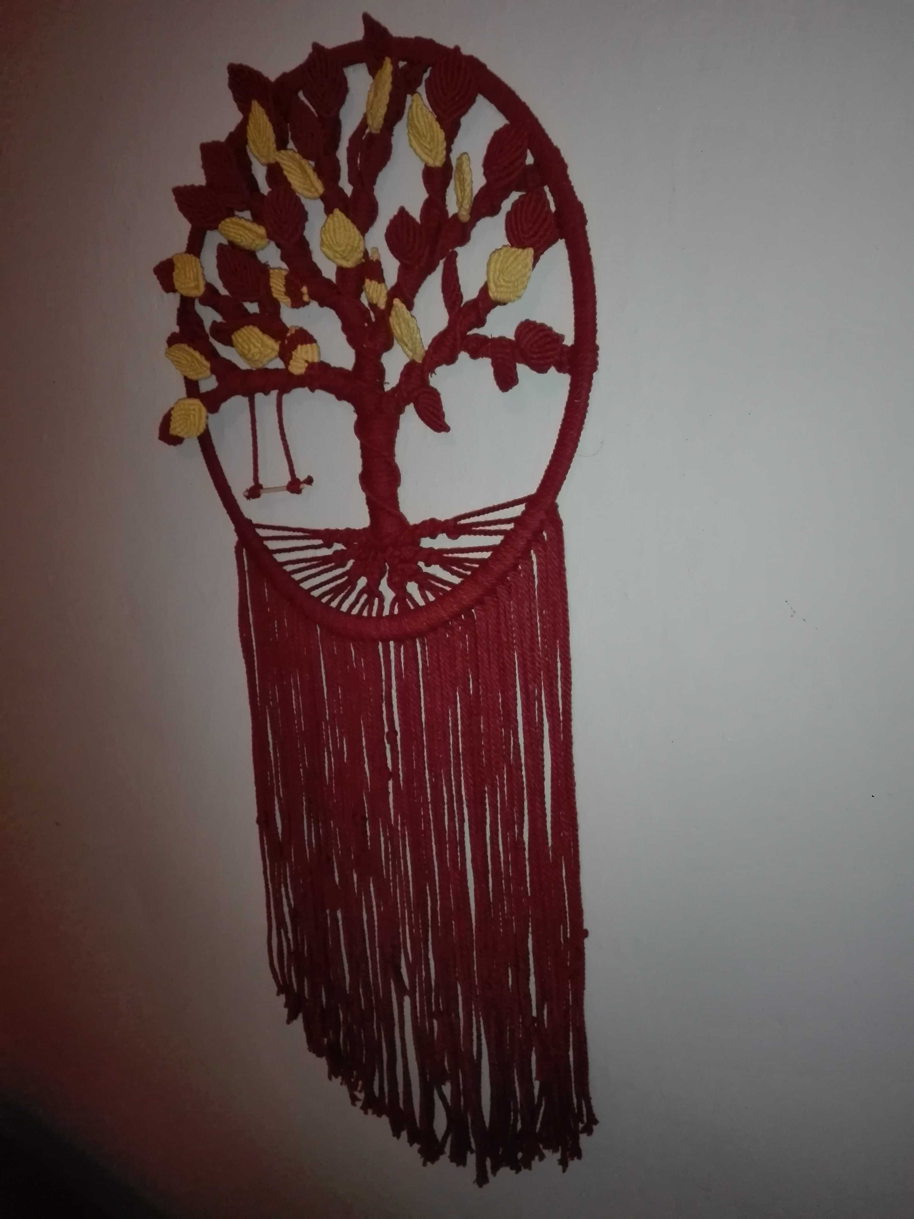 Drzewko szczęścia (duże)  - ozdoba na ścianę - makrama- prezent
