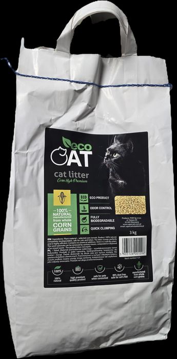 5x żwirek kukurydziany Eco Cat Corn Ultra Maxi 3kg premium