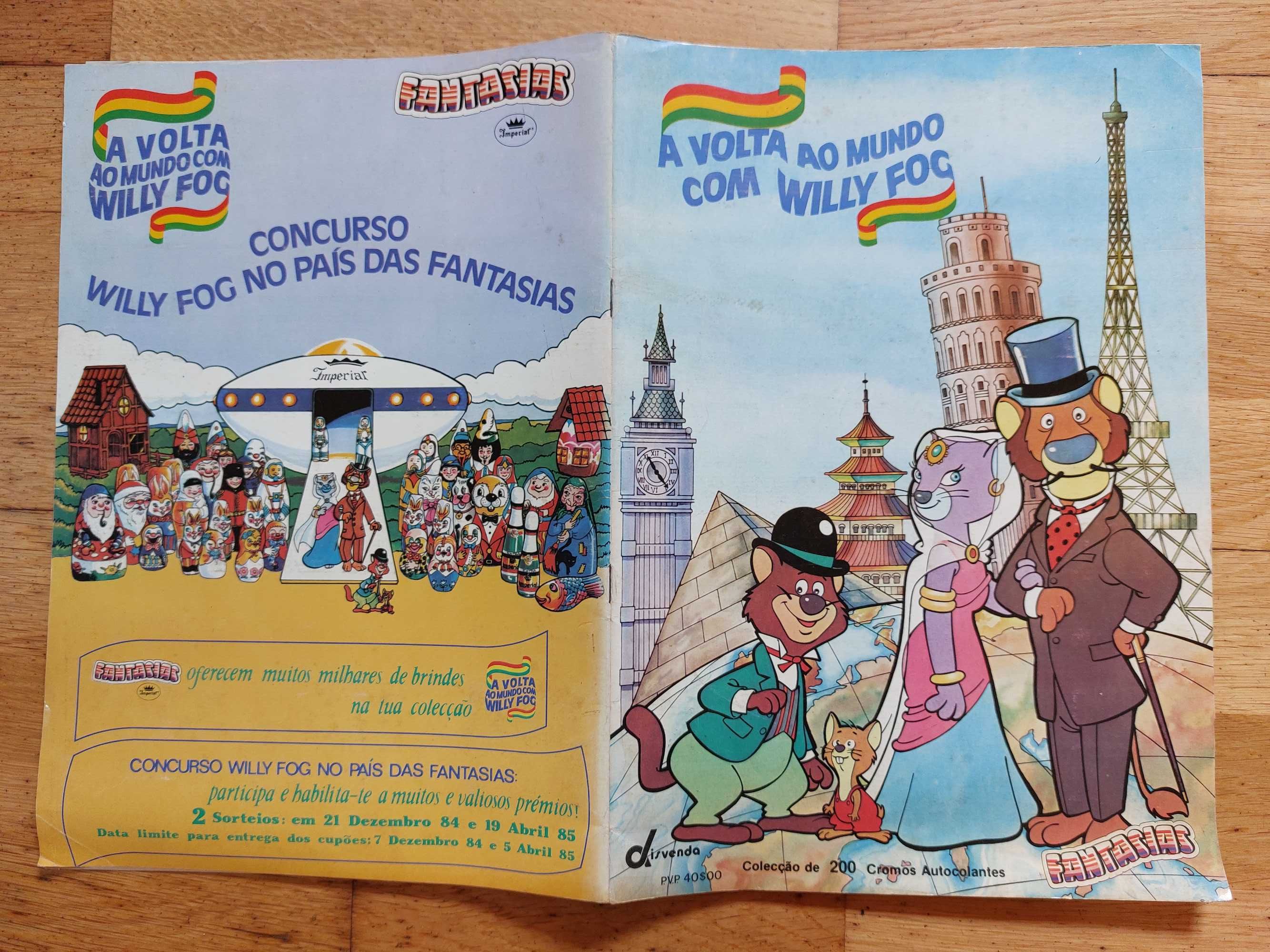 Caderneta de cromos A volta ao mundo com Willy Fog - Completa