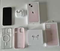 Iphone 13 rosa com 2 capas e Airpods Pro (Tudo como novo, pouco uso)
