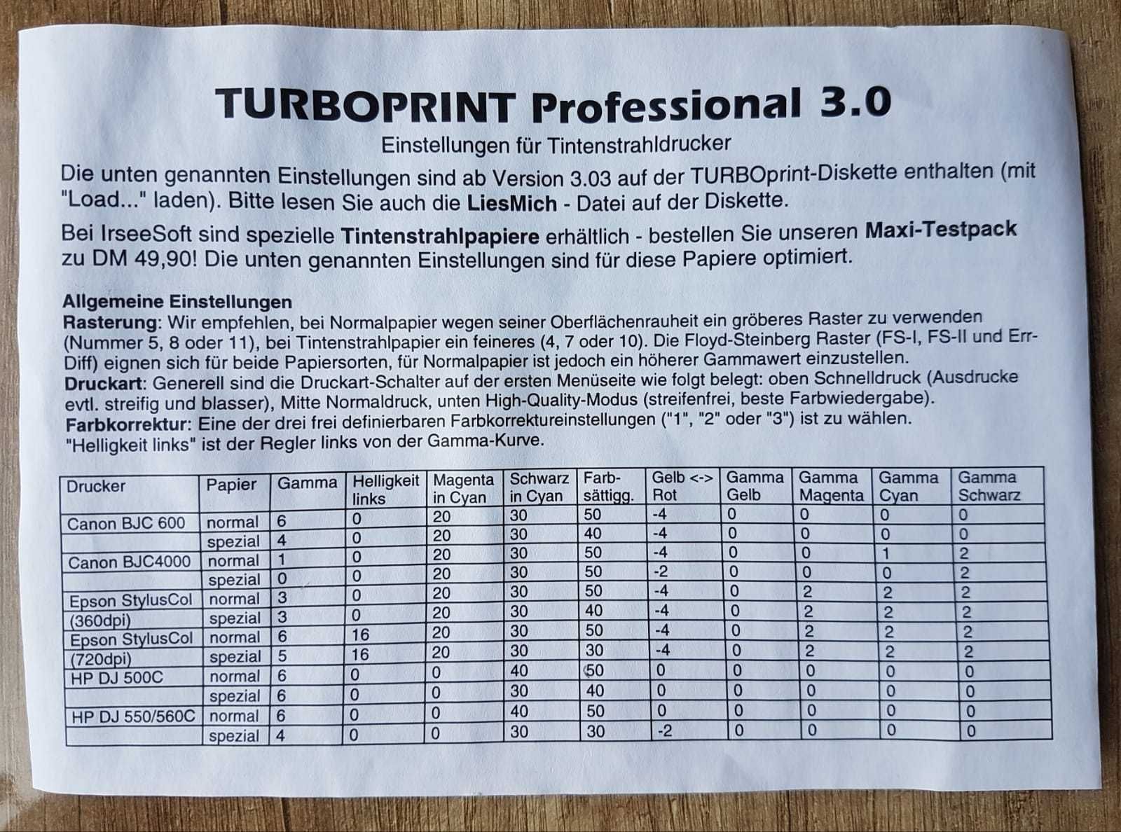 Turboprint 3.0 gra Amiga prezent BEZ DYSKIETKI