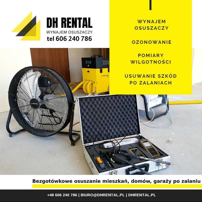 Wynajem OSUSZACZY Wypożyczalnia osuszaczy OSUSZANIE tynków i posadzek!