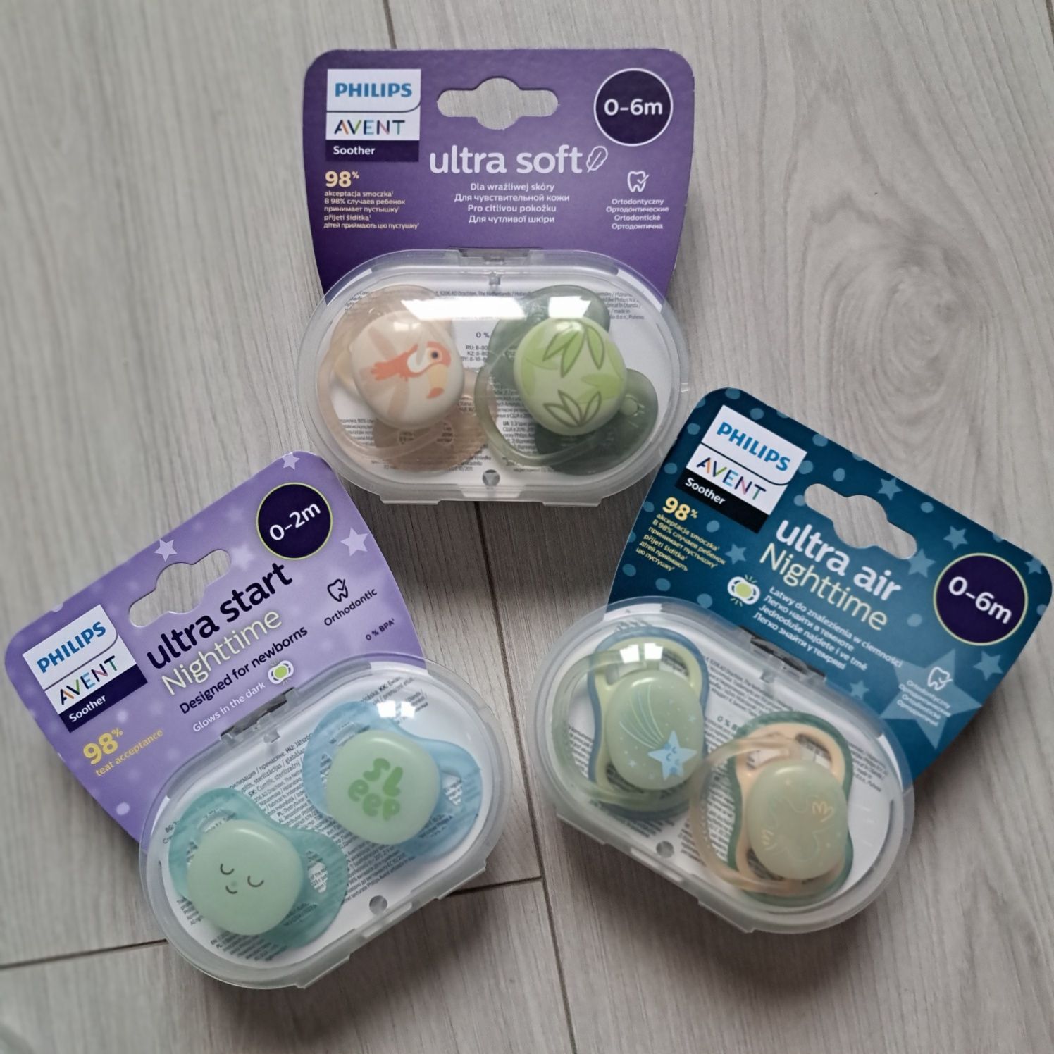 Разные пустышки Philips Avent 0-6 и 6-18, +18 мес