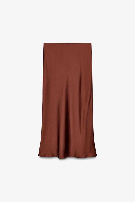 Атласна сатинова спідниця зара zara, колекция 2025