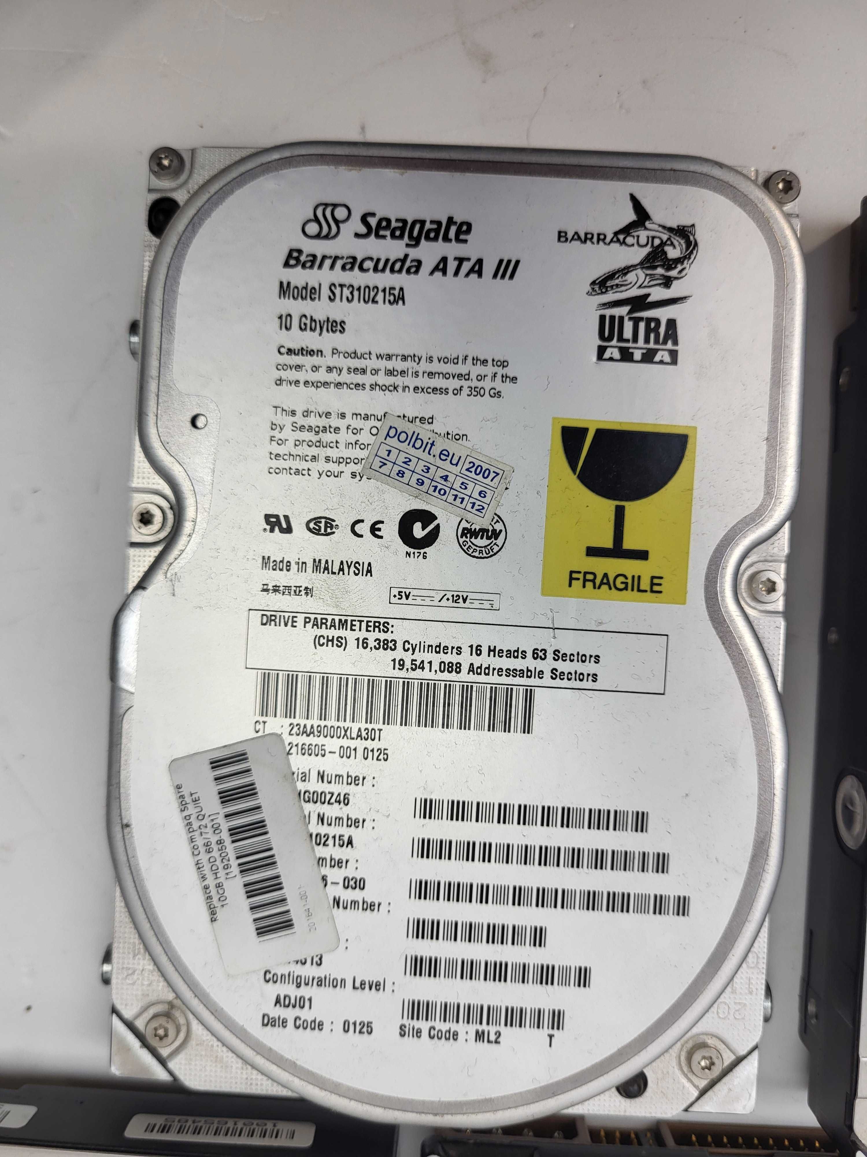 5x Dysk Seagate IDE różne pojemności nietestowane