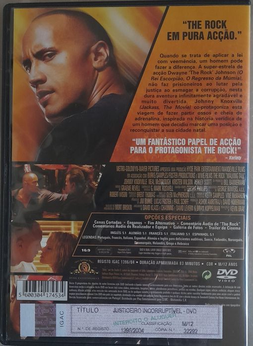 DVD "Justiceiro Incorruptível" com Dwayne Johnson (The Rock)