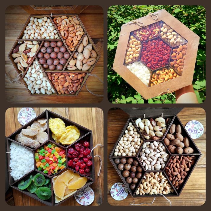 Смачний подарунковий бокс набір з горіхів, подарунок чоловіку хлопцю